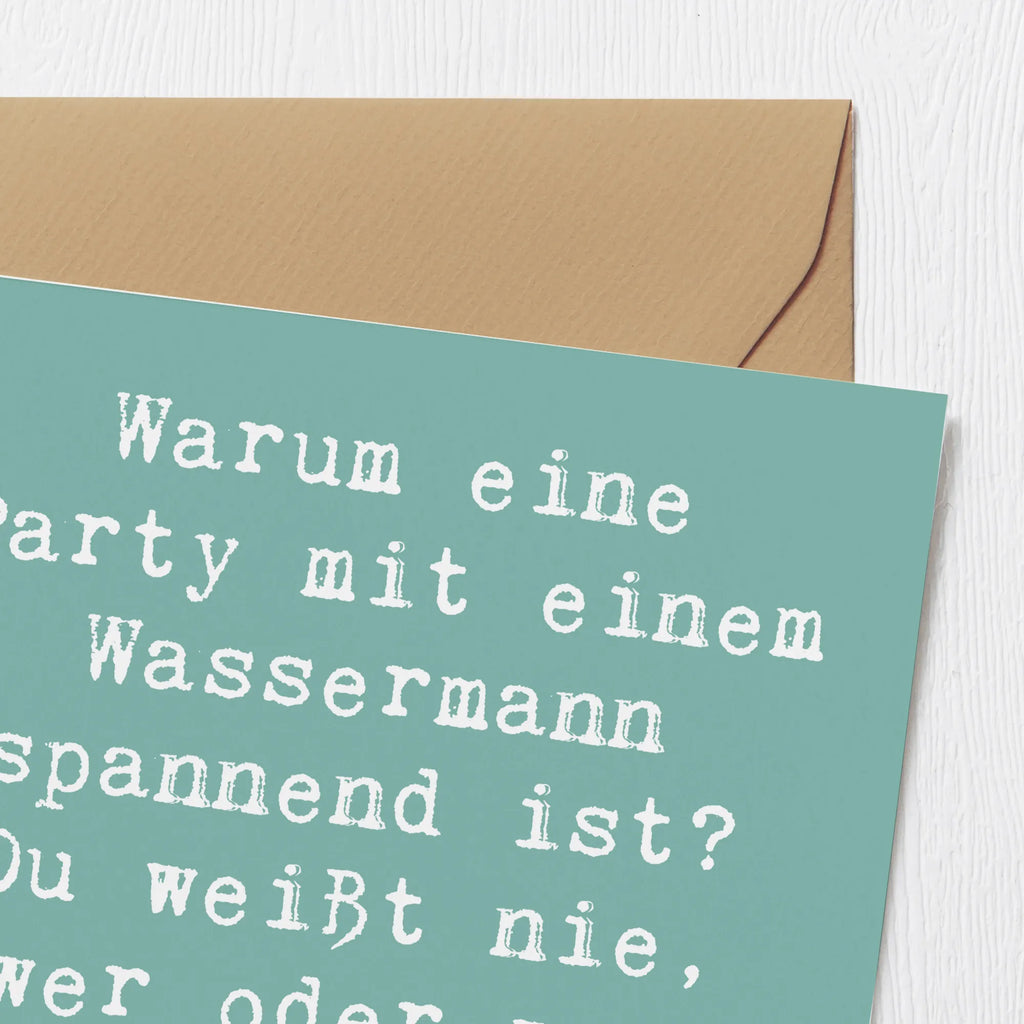 Deluxe Karte Spruch Wassermann Party Karte, Grußkarte, Klappkarte, Einladungskarte, Glückwunschkarte, Hochzeitskarte, Geburtstagskarte, Hochwertige Grußkarte, Hochwertige Klappkarte, Tierkreiszeichen, Sternzeichen, Horoskop, Astrologie, Aszendent