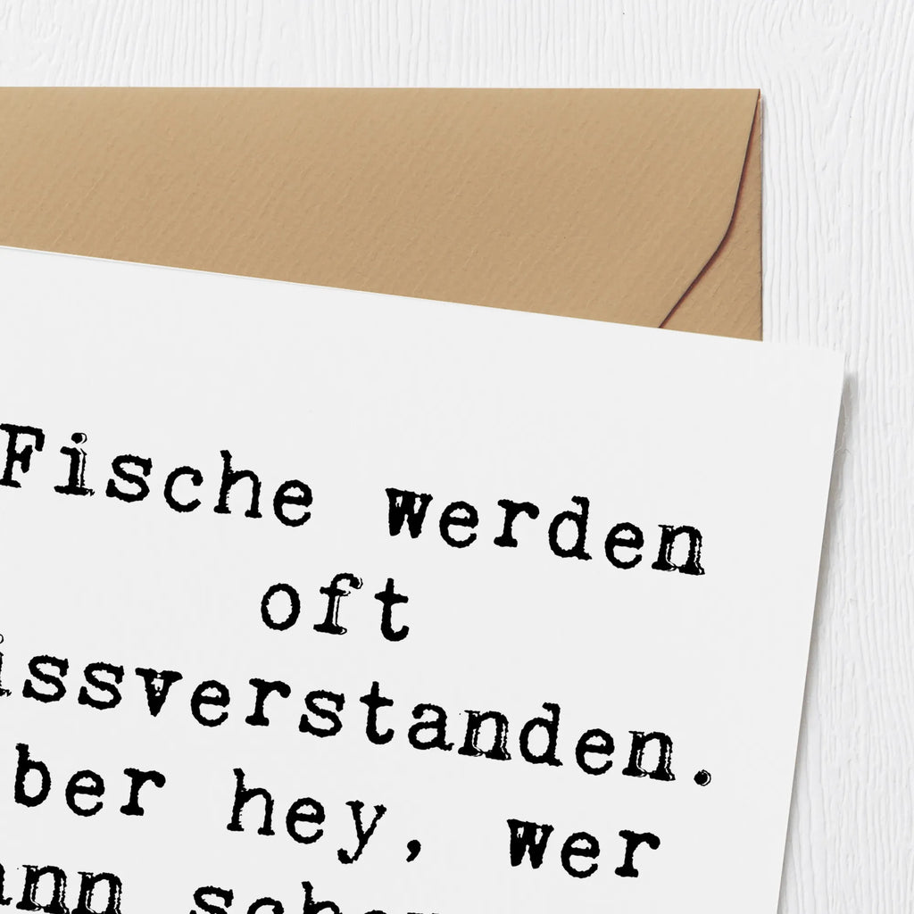 Deluxe Karte Spruch Fische Geheimnisse Karte, Grußkarte, Klappkarte, Einladungskarte, Glückwunschkarte, Hochzeitskarte, Geburtstagskarte, Hochwertige Grußkarte, Hochwertige Klappkarte, Tierkreiszeichen, Sternzeichen, Horoskop, Astrologie, Aszendent