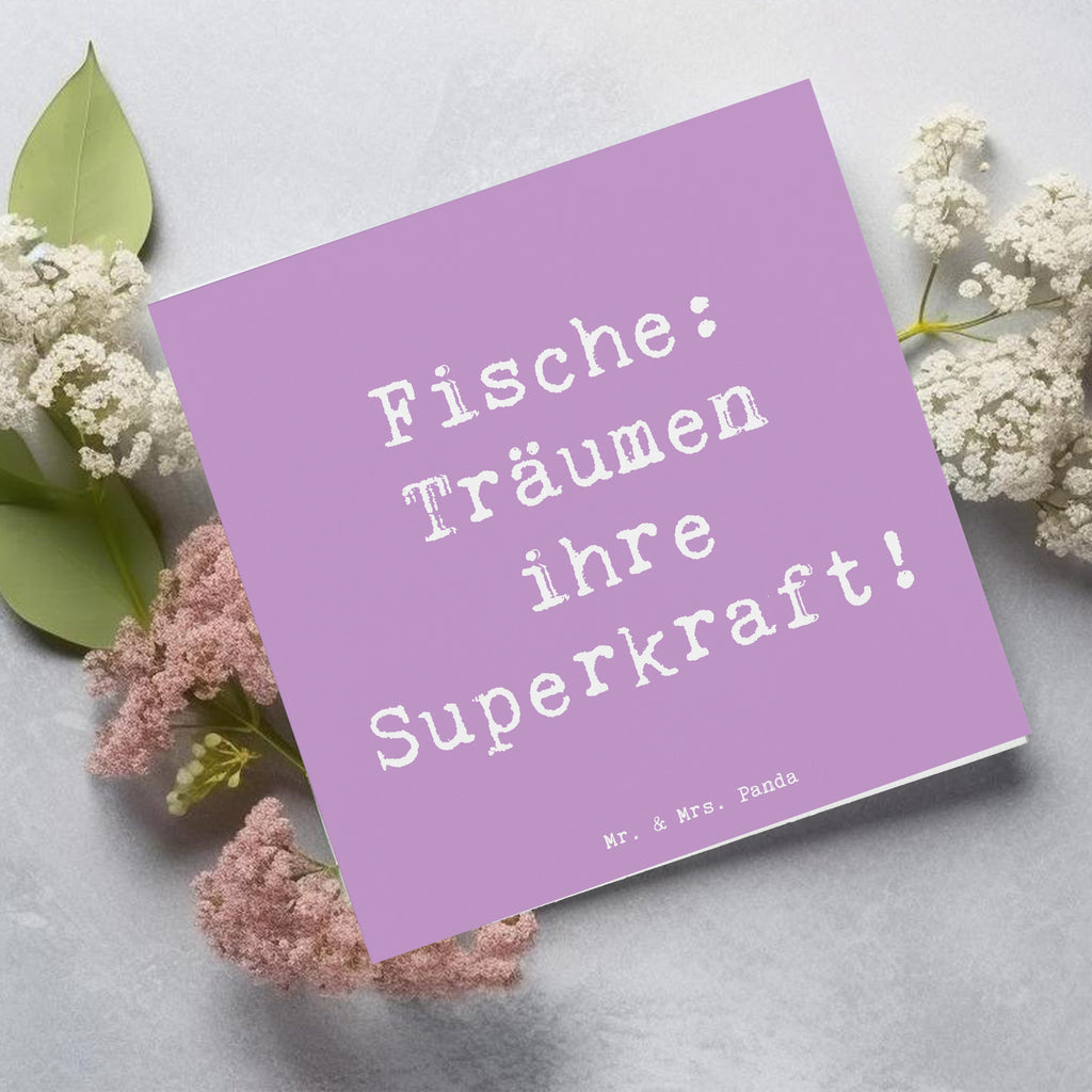 Deluxe Karte Spruch Fische Kraft Karte, Grußkarte, Klappkarte, Einladungskarte, Glückwunschkarte, Hochzeitskarte, Geburtstagskarte, Hochwertige Grußkarte, Hochwertige Klappkarte, Tierkreiszeichen, Sternzeichen, Horoskop, Astrologie, Aszendent