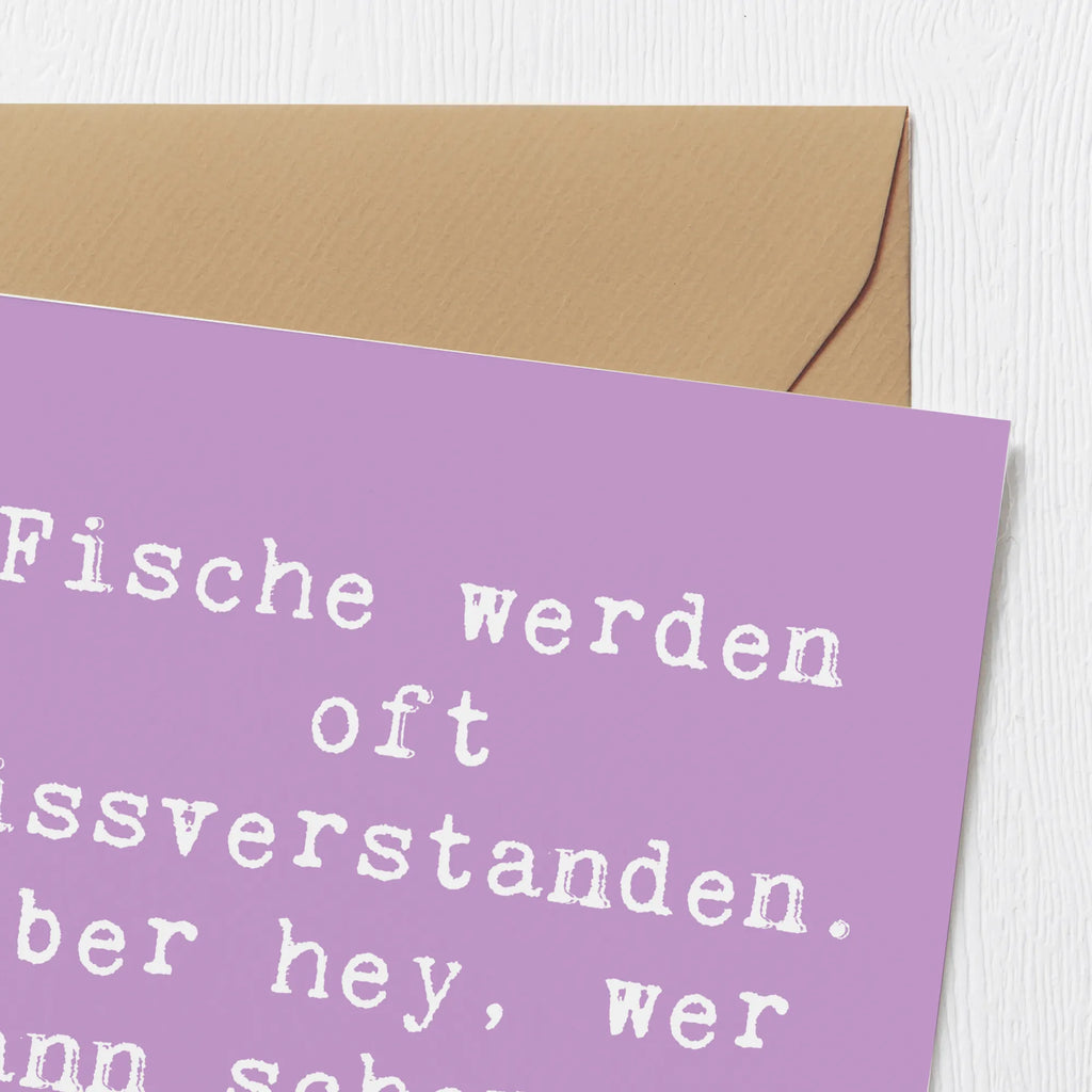 Deluxe Karte Spruch Fische Geheimnisse Karte, Grußkarte, Klappkarte, Einladungskarte, Glückwunschkarte, Hochzeitskarte, Geburtstagskarte, Hochwertige Grußkarte, Hochwertige Klappkarte, Tierkreiszeichen, Sternzeichen, Horoskop, Astrologie, Aszendent