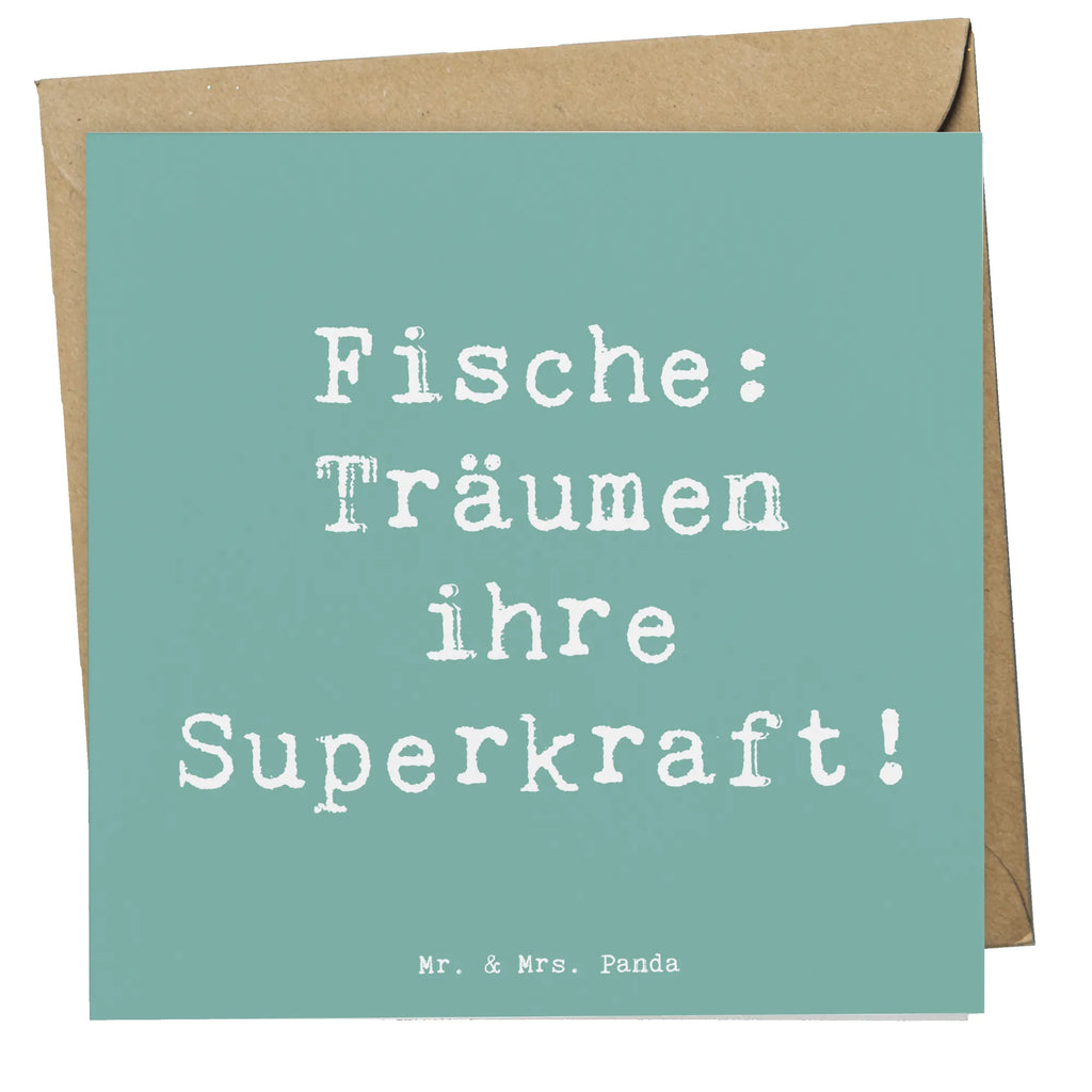 Deluxe Karte Spruch Fische Kraft Karte, Grußkarte, Klappkarte, Einladungskarte, Glückwunschkarte, Hochzeitskarte, Geburtstagskarte, Hochwertige Grußkarte, Hochwertige Klappkarte, Tierkreiszeichen, Sternzeichen, Horoskop, Astrologie, Aszendent