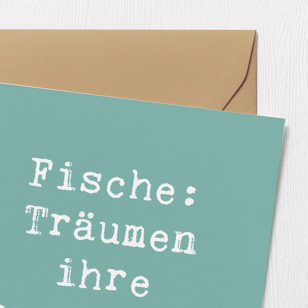 Deluxe Karte Spruch Fische Kraft Karte, Grußkarte, Klappkarte, Einladungskarte, Glückwunschkarte, Hochzeitskarte, Geburtstagskarte, Hochwertige Grußkarte, Hochwertige Klappkarte, Tierkreiszeichen, Sternzeichen, Horoskop, Astrologie, Aszendent