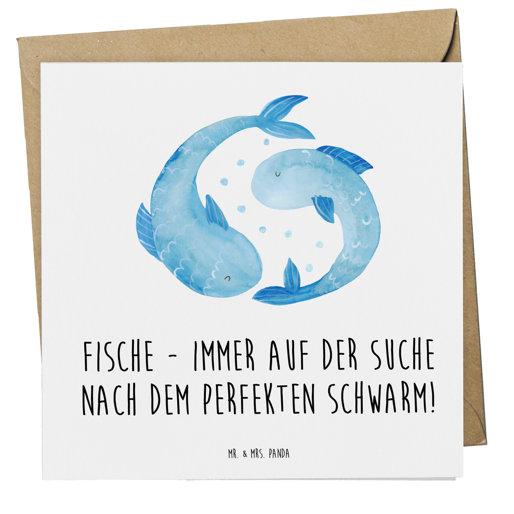 Deluxe Karte Spruch Fische Schwarm Karte, Grußkarte, Klappkarte, Einladungskarte, Glückwunschkarte, Hochzeitskarte, Geburtstagskarte, Hochwertige Grußkarte, Hochwertige Klappkarte, Tierkreiszeichen, Sternzeichen, Horoskop, Astrologie, Aszendent