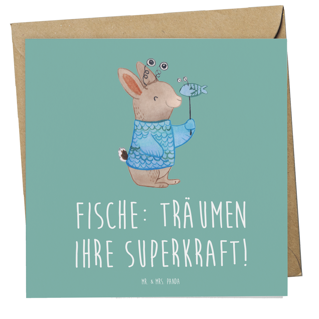 Deluxe Karte Spruch Fische Kraft Karte, Grußkarte, Klappkarte, Einladungskarte, Glückwunschkarte, Hochzeitskarte, Geburtstagskarte, Hochwertige Grußkarte, Hochwertige Klappkarte, Tierkreiszeichen, Sternzeichen, Horoskop, Astrologie, Aszendent