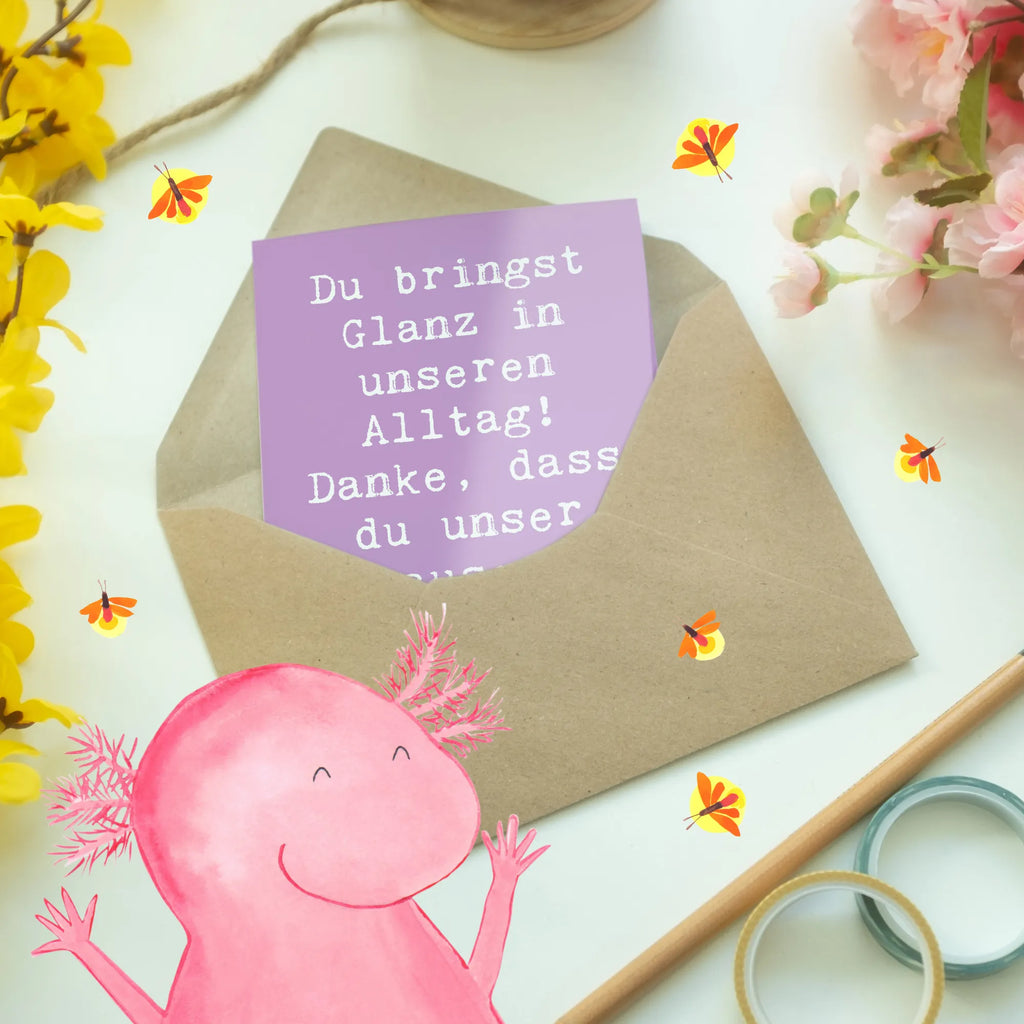 Grußkarte Spruch Glanz Putzfrau Grußkarte, Klappkarte, Einladungskarte, Glückwunschkarte, Hochzeitskarte, Geburtstagskarte, Karte, Ansichtskarten