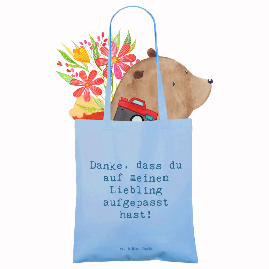 Tragetasche Danke, dass du auf meinen Liebling aufgepasst hast! Beuteltasche, Beutel, Einkaufstasche, Jutebeutel, Stoffbeutel, Tasche, Shopper, Umhängetasche, Strandtasche, Schultertasche, Stofftasche, Tragetasche, Badetasche, Jutetasche, Einkaufstüte, Laptoptasche