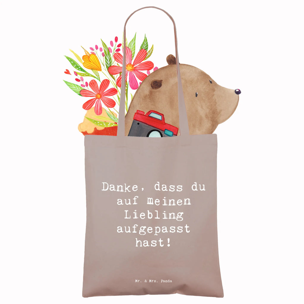 Tragetasche Danke, dass du auf meinen Liebling aufgepasst hast! Beuteltasche, Beutel, Einkaufstasche, Jutebeutel, Stoffbeutel, Tasche, Shopper, Umhängetasche, Strandtasche, Schultertasche, Stofftasche, Tragetasche, Badetasche, Jutetasche, Einkaufstüte, Laptoptasche