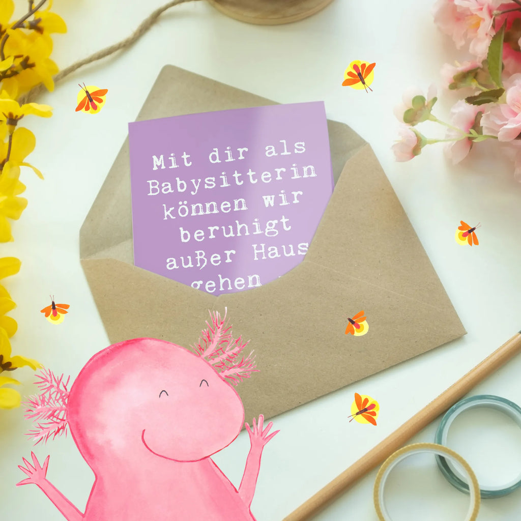 Grußkarte Spruch Babysitter Dank Grußkarte, Klappkarte, Einladungskarte, Glückwunschkarte, Hochzeitskarte, Geburtstagskarte, Karte, Ansichtskarten