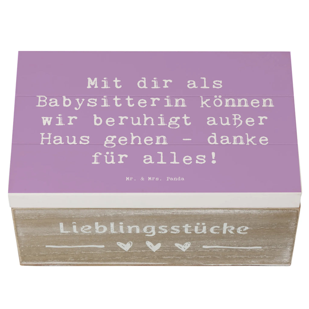 Holzkiste Mit dir als Babysitterin können wir beruhigt außer Haus gehen - danke für alles! Holzkiste, Kiste, Schatzkiste, Truhe, Schatulle, XXL, Erinnerungsbox, Erinnerungskiste, Dekokiste, Aufbewahrungsbox, Geschenkbox, Geschenkdose