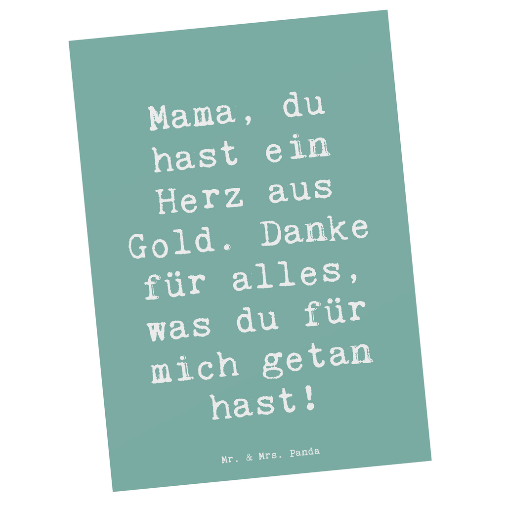 Postkarte Mama, du hast ein Herz aus Gold. Danke für alles, was du für mich getan hast! Postkarte, Karte, Geschenkkarte, Grußkarte, Einladung, Ansichtskarte, Geburtstagskarte, Einladungskarte, Dankeskarte, Ansichtskarten, Einladung Geburtstag, Einladungskarten Geburtstag