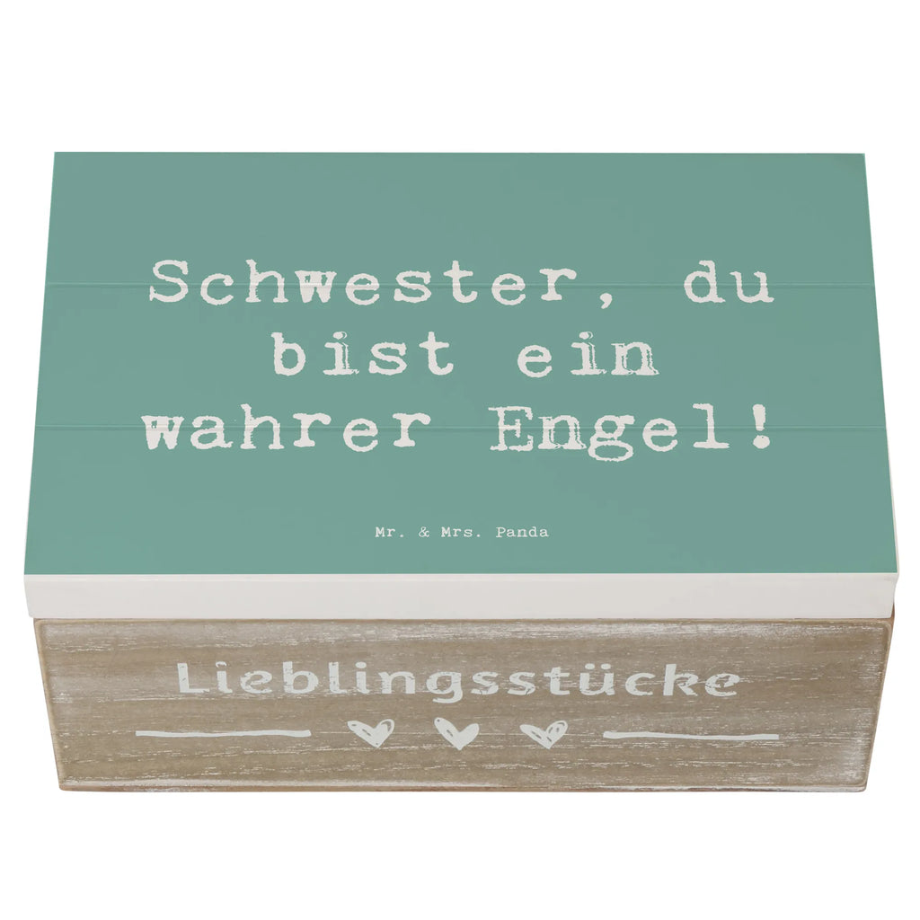 Holzkiste Schwester, du bist ein wahrer Engel! Holzkiste, Kiste, Schatzkiste, Truhe, Schatulle, XXL, Erinnerungsbox, Erinnerungskiste, Dekokiste, Aufbewahrungsbox, Geschenkbox, Geschenkdose