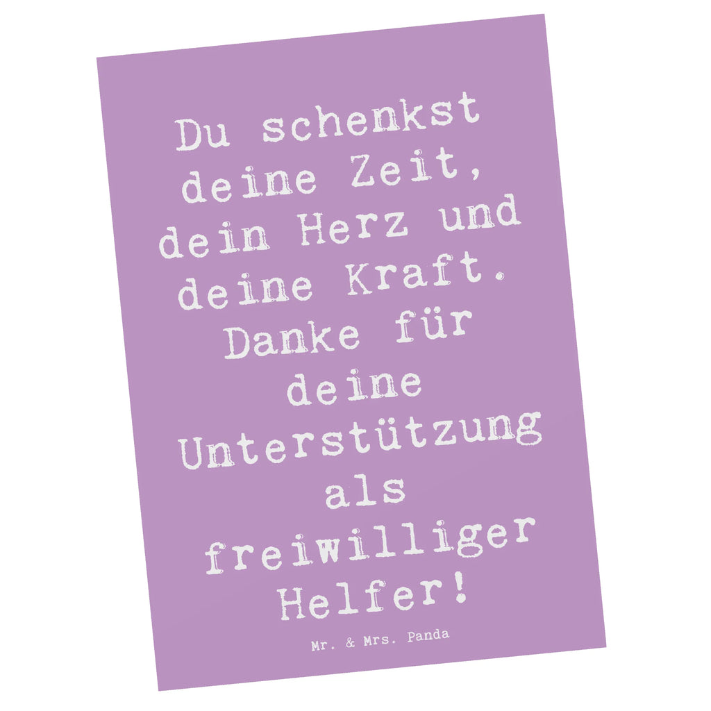 Postkarte Du schenkst deine Zeit, dein Herz und deine Kraft. Danke für deine Unterstützung als freiwilliger Helfer! Postkarte, Karte, Geschenkkarte, Grußkarte, Einladung, Ansichtskarte, Geburtstagskarte, Einladungskarte, Dankeskarte, Ansichtskarten, Einladung Geburtstag, Einladungskarten Geburtstag