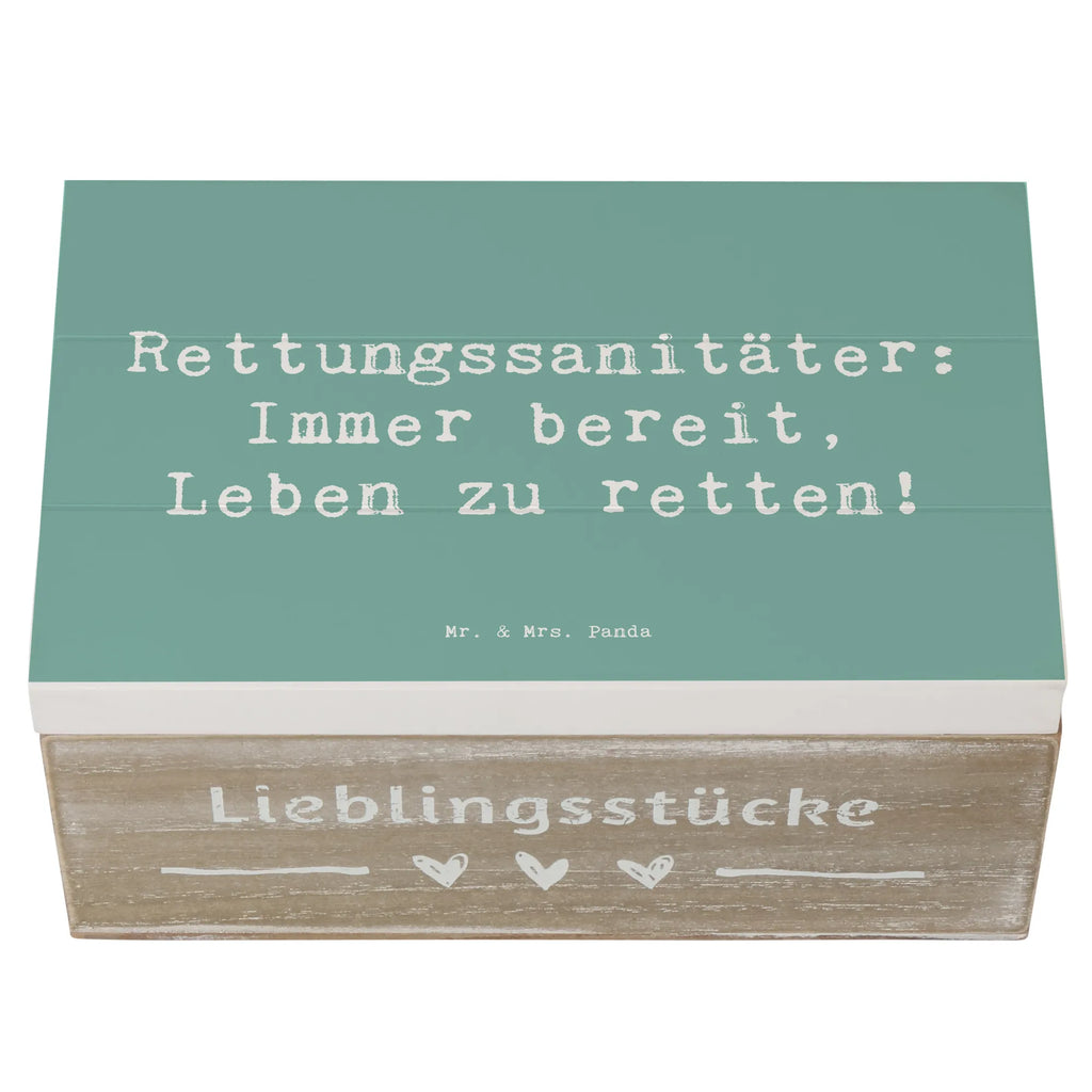 Holzkiste Rettungssanitäter: Immer bereit, Leben zu retten! Holzkiste, Kiste, Schatzkiste, Truhe, Schatulle, XXL, Erinnerungsbox, Erinnerungskiste, Dekokiste, Aufbewahrungsbox, Geschenkbox, Geschenkdose