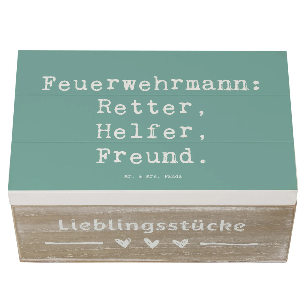 Holzkiste Feuerwehrmann: Retter, Helfer, Freund. Holzkiste, Kiste, Schatzkiste, Truhe, Schatulle, XXL, Erinnerungsbox, Erinnerungskiste, Dekokiste, Aufbewahrungsbox, Geschenkbox, Geschenkdose