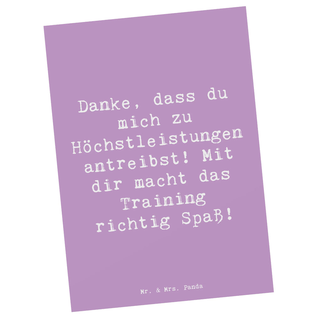 Postkarte Danke, dass du mich zu Höchstleistungen antreibst! Mit dir macht das Training richtig Spaß! Postkarte, Karte, Geschenkkarte, Grußkarte, Einladung, Ansichtskarte, Geburtstagskarte, Einladungskarte, Dankeskarte, Ansichtskarten, Einladung Geburtstag, Einladungskarten Geburtstag