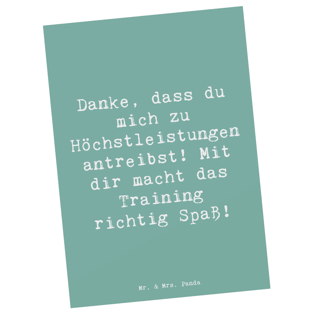 Postkarte Danke, dass du mich zu Höchstleistungen antreibst! Mit dir macht das Training richtig Spaß! Postkarte, Karte, Geschenkkarte, Grußkarte, Einladung, Ansichtskarte, Geburtstagskarte, Einladungskarte, Dankeskarte, Ansichtskarten, Einladung Geburtstag, Einladungskarten Geburtstag