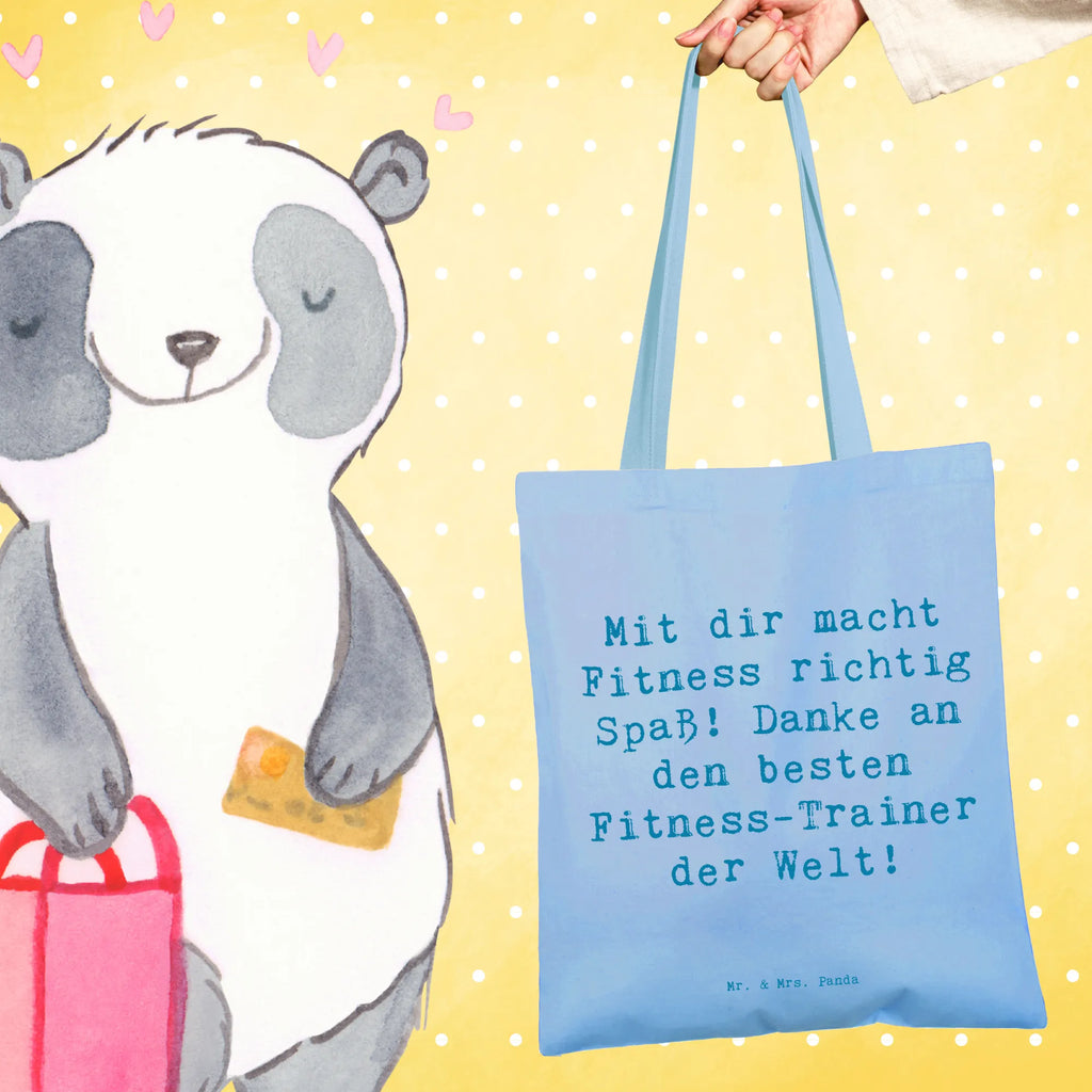 Tragetasche Mit dir macht Fitness richtig Spaß! Danke an den besten Fitness-Trainer der Welt! Beuteltasche, Beutel, Einkaufstasche, Jutebeutel, Stoffbeutel, Tasche, Shopper, Umhängetasche, Strandtasche, Schultertasche, Stofftasche, Tragetasche, Badetasche, Jutetasche, Einkaufstüte, Laptoptasche