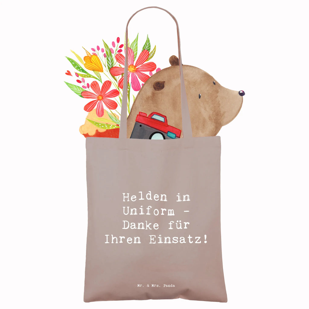 Tragetasche Helden in Uniform - Danke für Ihren Einsatz! Beuteltasche, Beutel, Einkaufstasche, Jutebeutel, Stoffbeutel, Tasche, Shopper, Umhängetasche, Strandtasche, Schultertasche, Stofftasche, Tragetasche, Badetasche, Jutetasche, Einkaufstüte, Laptoptasche