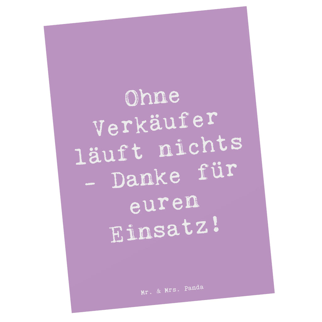 Postkarte Ohne Verkäufer läuft nichts - Danke für euren Einsatz! Postkarte, Karte, Geschenkkarte, Grußkarte, Einladung, Ansichtskarte, Geburtstagskarte, Einladungskarte, Dankeskarte, Ansichtskarten, Einladung Geburtstag, Einladungskarten Geburtstag