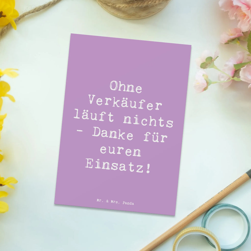 Postkarte Ohne Verkäufer läuft nichts - Danke für euren Einsatz! Postkarte, Karte, Geschenkkarte, Grußkarte, Einladung, Ansichtskarte, Geburtstagskarte, Einladungskarte, Dankeskarte, Ansichtskarten, Einladung Geburtstag, Einladungskarten Geburtstag