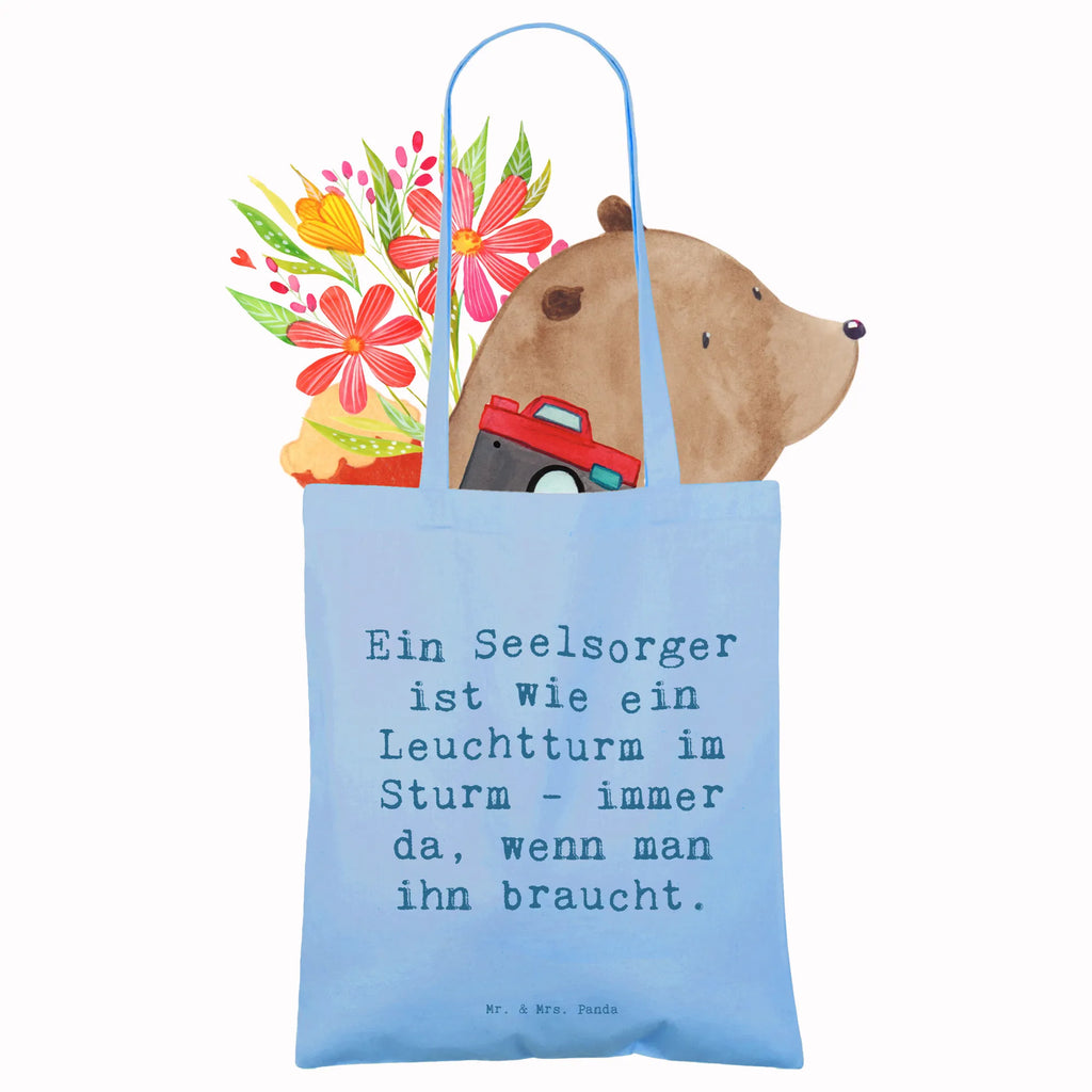 Tragetasche Ein Seelsorger ist wie ein Leuchtturm im Sturm - immer da, wenn man ihn braucht. Beuteltasche, Beutel, Einkaufstasche, Jutebeutel, Stoffbeutel, Tasche, Shopper, Umhängetasche, Strandtasche, Schultertasche, Stofftasche, Tragetasche, Badetasche, Jutetasche, Einkaufstüte, Laptoptasche