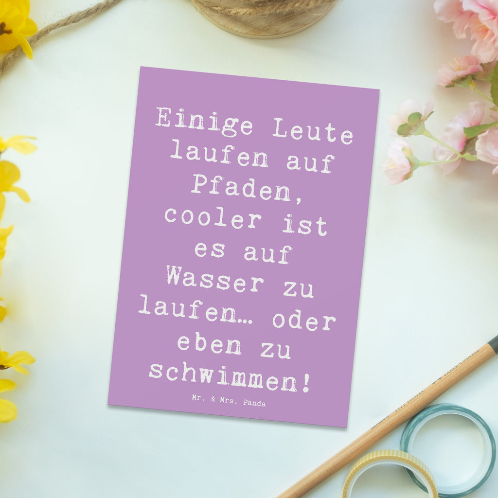 Postkarte Spruch Schwimmen Pfade Postkarte, Karte, Geschenkkarte, Grußkarte, Einladung, Ansichtskarte, Geburtstagskarte, Einladungskarte, Dankeskarte, Ansichtskarten, Einladung Geburtstag, Einladungskarten Geburtstag, Geschenk, Sport, Sportart, Hobby, Schenken, Danke, Dankeschön, Auszeichnung, Gewinn, Sportler