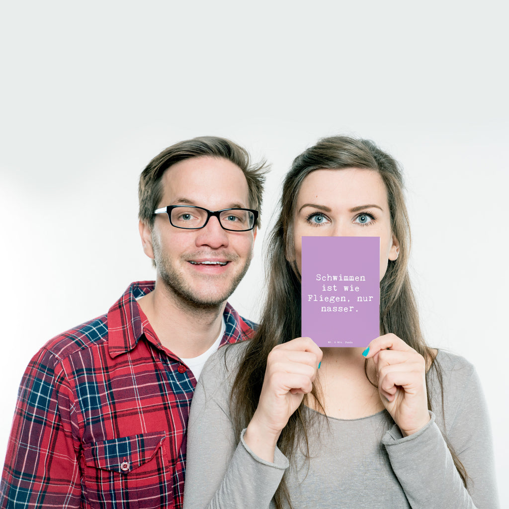 Postkarte Schwimmen wie Fliegen