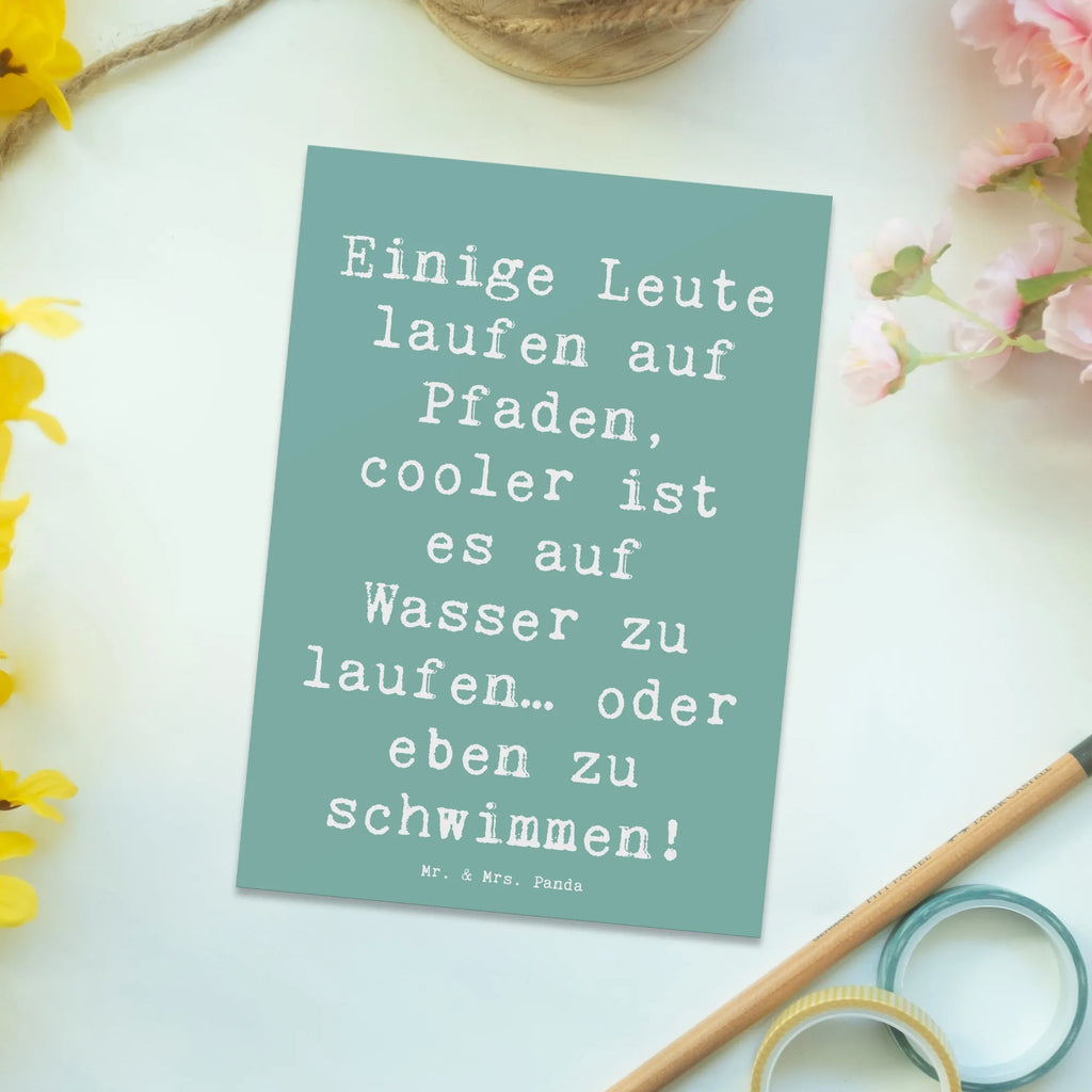 Postkarte Spruch Schwimmen Pfade Postkarte, Karte, Geschenkkarte, Grußkarte, Einladung, Ansichtskarte, Geburtstagskarte, Einladungskarte, Dankeskarte, Ansichtskarten, Einladung Geburtstag, Einladungskarten Geburtstag, Geschenk, Sport, Sportart, Hobby, Schenken, Danke, Dankeschön, Auszeichnung, Gewinn, Sportler