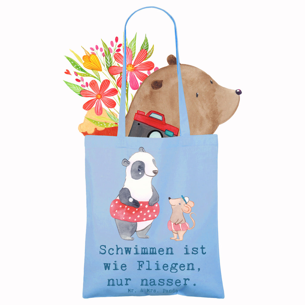 Tragetasche Schwimmen wie Fliegen Beuteltasche, Beutel, Einkaufstasche, Jutebeutel, Stoffbeutel, Tasche, Shopper, Umhängetasche, Strandtasche, Schultertasche, Stofftasche, Tragetasche, Badetasche, Jutetasche, Einkaufstüte, Laptoptasche, Geschenk, Sport, Sportart, Hobby, Schenken, Danke, Dankeschön, Auszeichnung, Gewinn, Sportler