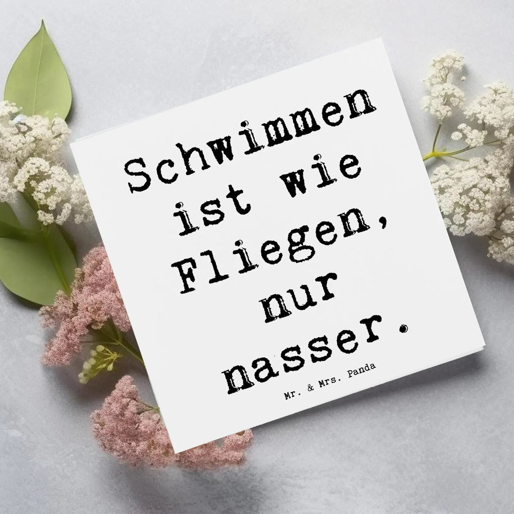 Deluxe Karte Spruch Schwimmen wie Fliegen Karte, Grußkarte, Klappkarte, Einladungskarte, Glückwunschkarte, Hochzeitskarte, Geburtstagskarte, Hochwertige Grußkarte, Hochwertige Klappkarte, Geschenk, Sport, Sportart, Hobby, Schenken, Danke, Dankeschön, Auszeichnung, Gewinn, Sportler