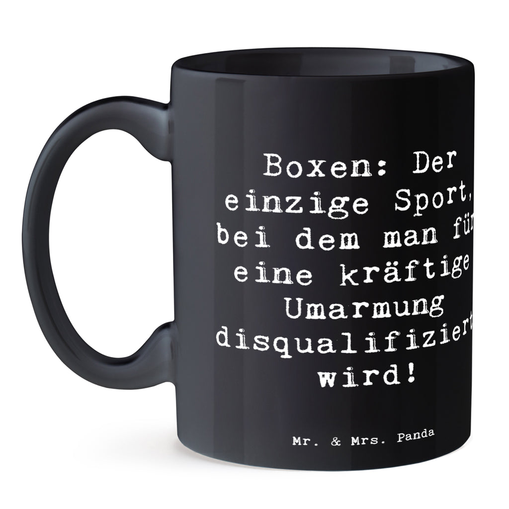 Tasse Spruch Boxen: Der einzige Sport, bei dem man für eine kräftige Umarmung disqualifiziert wird! Tasse, Kaffeetasse, Teetasse, Becher, Kaffeebecher, Teebecher, Keramiktasse, Porzellantasse, Büro Tasse, Geschenk Tasse, Tasse Sprüche, Tasse Motive, Kaffeetassen, Tasse bedrucken, Designer Tasse, Cappuccino Tassen, Schöne Teetassen, Geschenk, Sport, Sportart, Hobby, Schenken, Danke, Dankeschön, Auszeichnung, Gewinn, Sportler