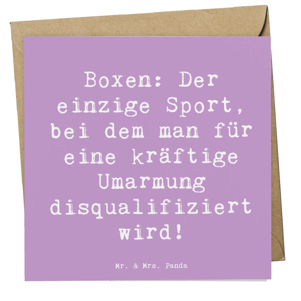 Deluxe Karte Spruch Boxen: Der einzige Sport, bei dem man für eine kräftige Umarmung disqualifiziert wird! Karte, Grußkarte, Klappkarte, Einladungskarte, Glückwunschkarte, Hochzeitskarte, Geburtstagskarte, Hochwertige Grußkarte, Hochwertige Klappkarte, Geschenk, Sport, Sportart, Hobby, Schenken, Danke, Dankeschön, Auszeichnung, Gewinn, Sportler