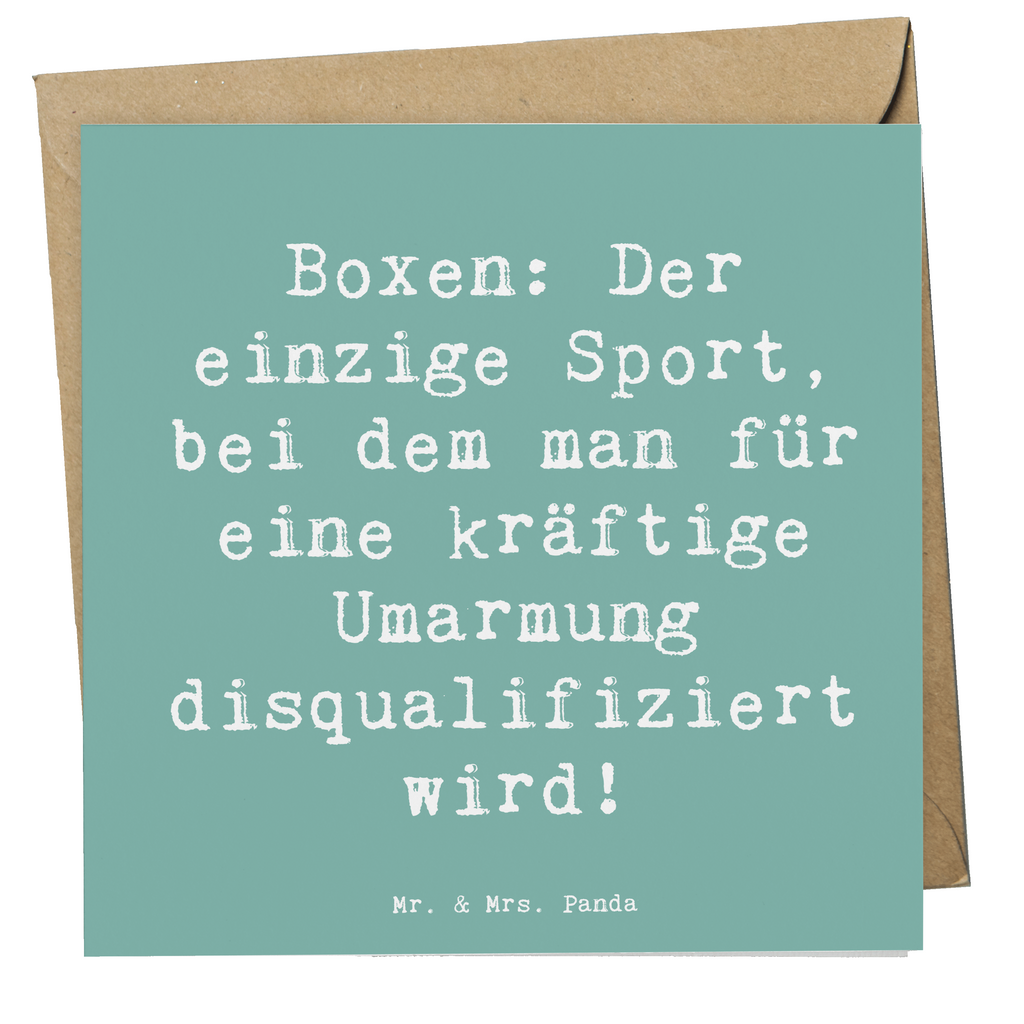 Deluxe Karte Spruch Boxen: Der einzige Sport, bei dem man für eine kräftige Umarmung disqualifiziert wird! Karte, Grußkarte, Klappkarte, Einladungskarte, Glückwunschkarte, Hochzeitskarte, Geburtstagskarte, Hochwertige Grußkarte, Hochwertige Klappkarte, Geschenk, Sport, Sportart, Hobby, Schenken, Danke, Dankeschön, Auszeichnung, Gewinn, Sportler