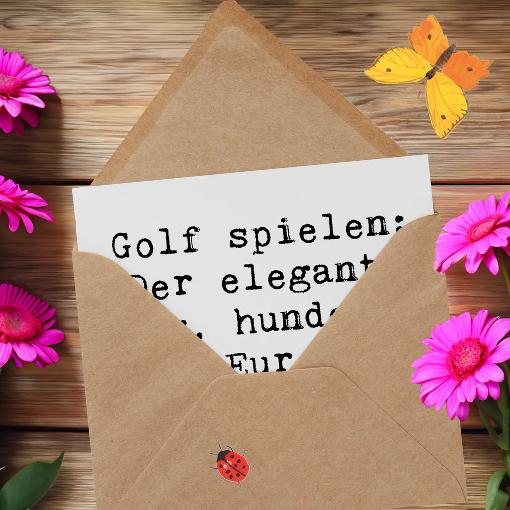 Deluxe Karte Spruch Golf Eleganz Karte, Grußkarte, Klappkarte, Einladungskarte, Glückwunschkarte, Hochzeitskarte, Geburtstagskarte, Hochwertige Grußkarte, Hochwertige Klappkarte, Geschenk, Sport, Sportart, Hobby, Schenken, Danke, Dankeschön, Auszeichnung, Gewinn, Sportler