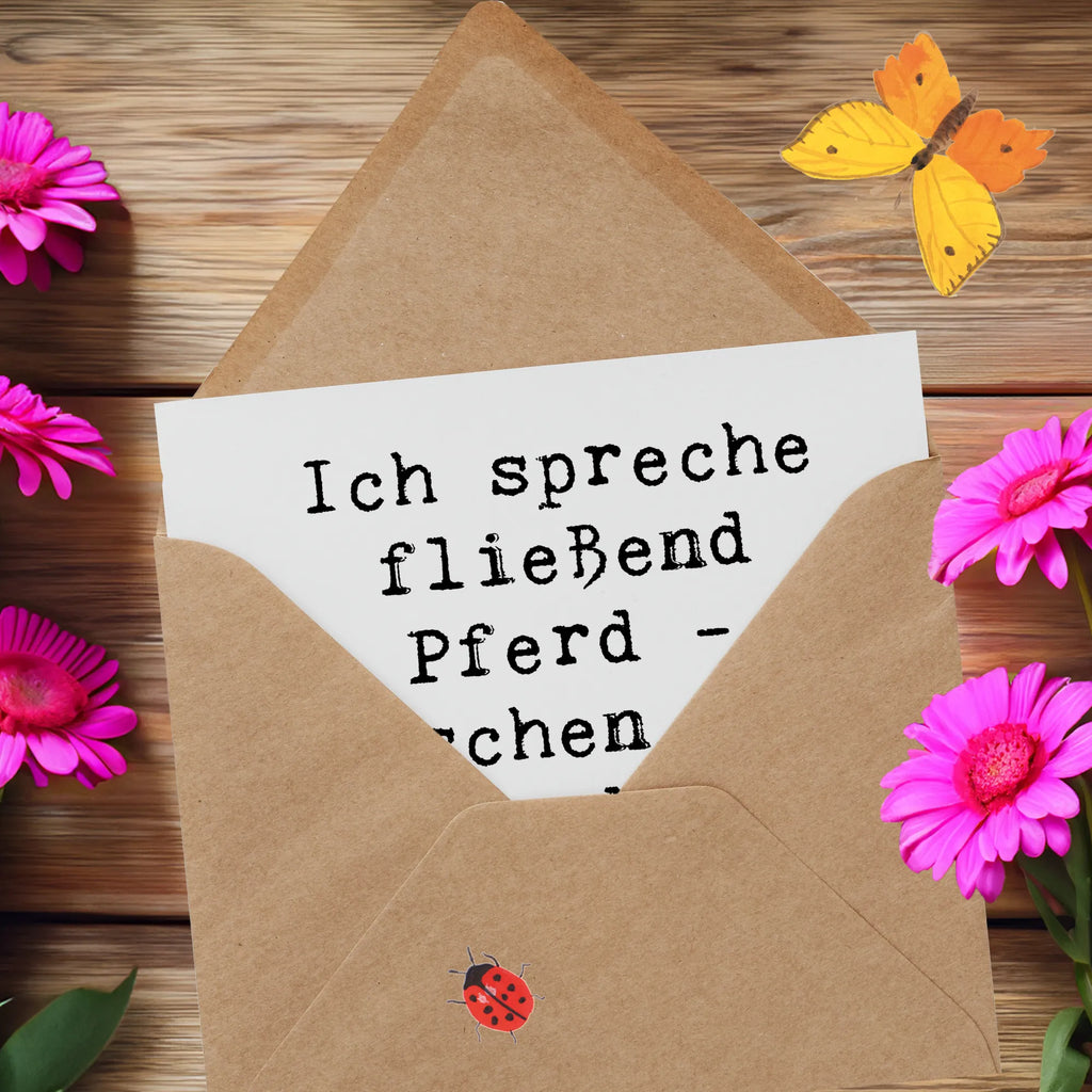 Deluxe Karte Spruch Reiten und Rätsel Karte, Grußkarte, Klappkarte, Einladungskarte, Glückwunschkarte, Hochzeitskarte, Geburtstagskarte, Hochwertige Grußkarte, Hochwertige Klappkarte, Geschenk, Sport, Sportart, Hobby, Schenken, Danke, Dankeschön, Auszeichnung, Gewinn, Sportler