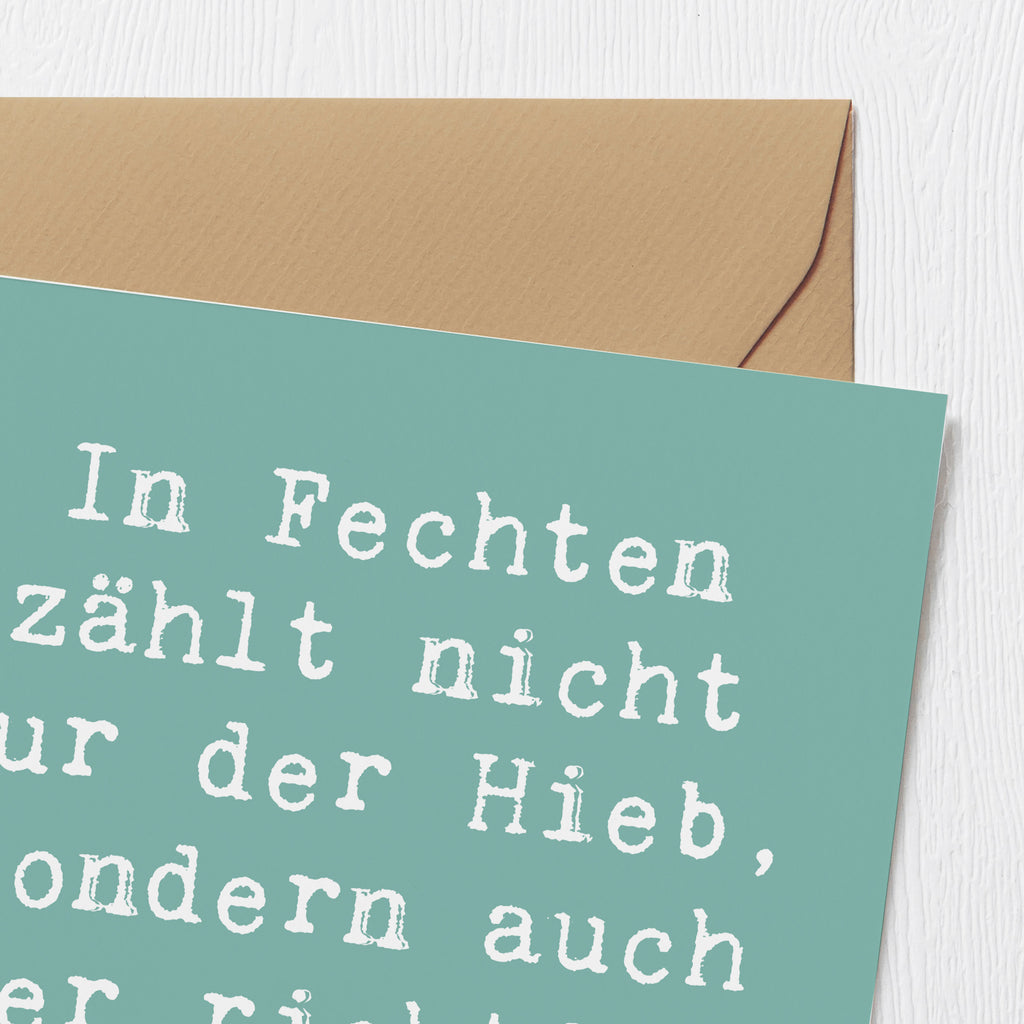 Deluxe Karte Fechten Spruch Karte, Grußkarte, Klappkarte, Einladungskarte, Glückwunschkarte, Hochzeitskarte, Geburtstagskarte, Hochwertige Grußkarte, Hochwertige Klappkarte, Geschenk, Sport, Sportart, Hobby, Schenken, Danke, Dankeschön, Auszeichnung, Gewinn, Sportler