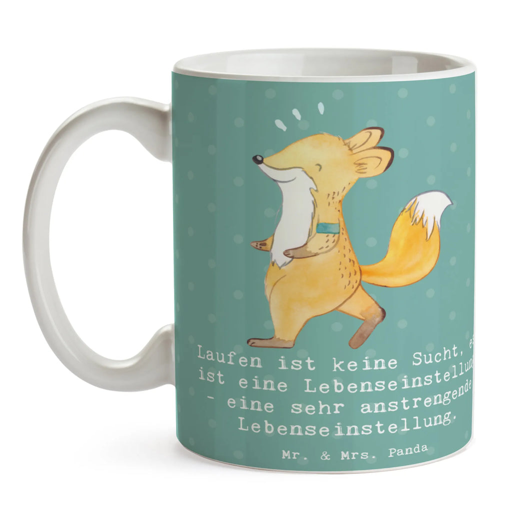 Tasse Laufen ist keine Sucht, es ist eine Lebenseinstellung - eine sehr anstrengende Lebenseinstellung. Tasse, Kaffeetasse, Teetasse, Becher, Kaffeebecher, Teebecher, Keramiktasse, Porzellantasse, Büro Tasse, Geschenk Tasse, Tasse Sprüche, Tasse Motive, Kaffeetassen, Tasse bedrucken, Designer Tasse, Cappuccino Tassen, Schöne Teetassen, Geschenk, Sport, Sportart, Hobby, Schenken, Danke, Dankeschön, Auszeichnung, Gewinn, Sportler