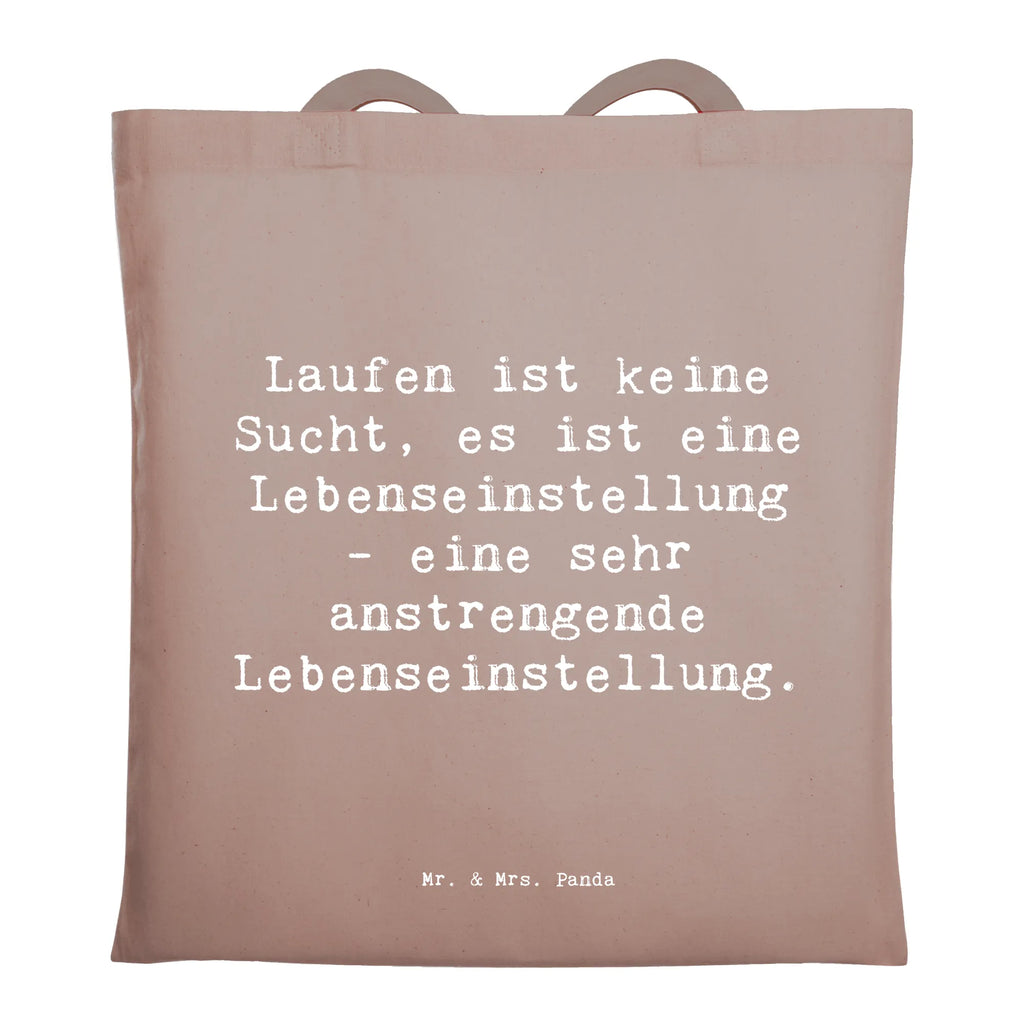 Tragetasche Spruch Laufen ist keine Sucht, es ist eine Lebenseinstellung - eine sehr anstrengende Lebenseinstellung. Beuteltasche, Beutel, Einkaufstasche, Jutebeutel, Stoffbeutel, Tasche, Shopper, Umhängetasche, Strandtasche, Schultertasche, Stofftasche, Tragetasche, Badetasche, Jutetasche, Einkaufstüte, Laptoptasche, Geschenk, Sport, Sportart, Hobby, Schenken, Danke, Dankeschön, Auszeichnung, Gewinn, Sportler