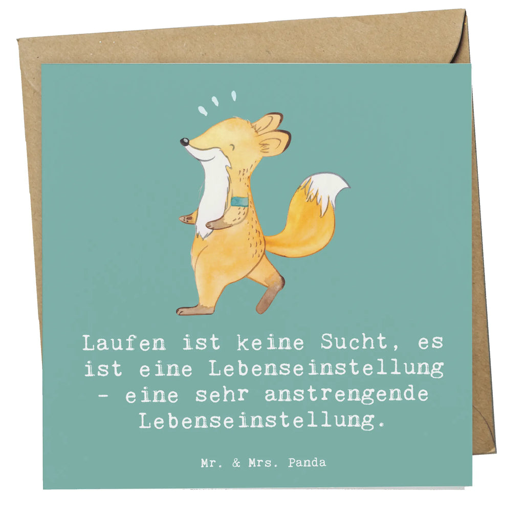 Deluxe Karte Laufen ist keine Sucht, es ist eine Lebenseinstellung - eine sehr anstrengende Lebenseinstellung. Karte, Grußkarte, Klappkarte, Einladungskarte, Glückwunschkarte, Hochzeitskarte, Geburtstagskarte, Hochwertige Grußkarte, Hochwertige Klappkarte, Geschenk, Sport, Sportart, Hobby, Schenken, Danke, Dankeschön, Auszeichnung, Gewinn, Sportler