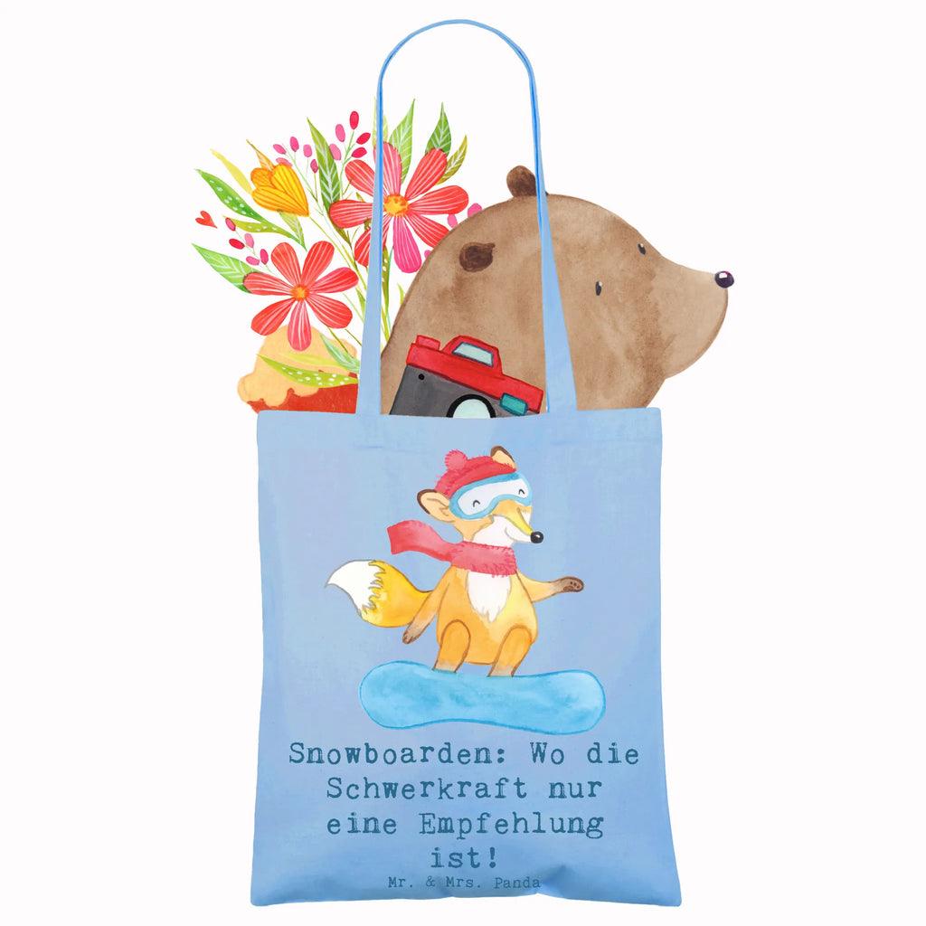 Tragetasche Snowboarden: Wo die Schwerkraft nur eine Empfehlung ist! Beuteltasche, Beutel, Einkaufstasche, Jutebeutel, Stoffbeutel, Tasche, Shopper, Umhängetasche, Strandtasche, Schultertasche, Stofftasche, Tragetasche, Badetasche, Jutetasche, Einkaufstüte, Laptoptasche, Geschenk, Sport, Sportart, Hobby, Schenken, Danke, Dankeschön, Auszeichnung, Gewinn, Sportler