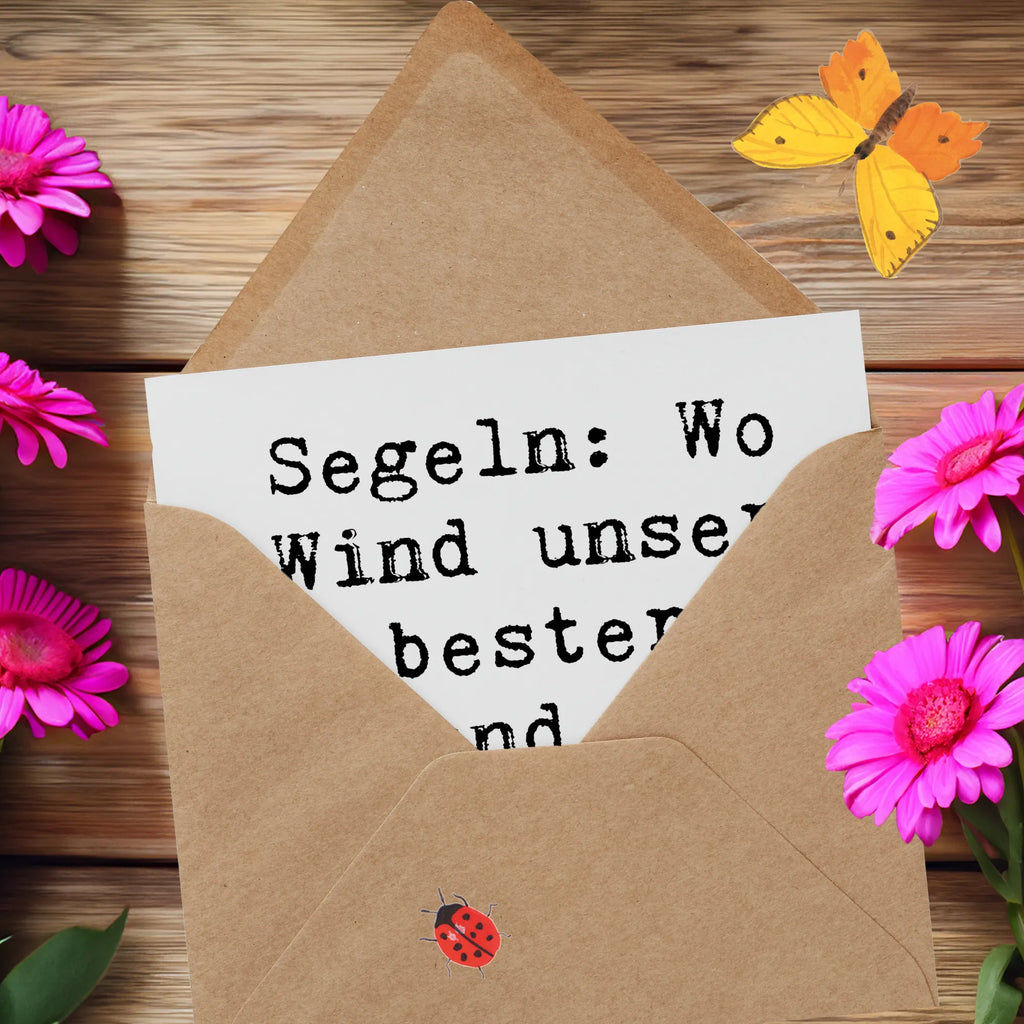 Deluxe Karte Spruch Segeln Windfreund Karte, Grußkarte, Klappkarte, Einladungskarte, Glückwunschkarte, Hochzeitskarte, Geburtstagskarte, Hochwertige Grußkarte, Hochwertige Klappkarte, Geschenk, Sport, Sportart, Hobby, Schenken, Danke, Dankeschön, Auszeichnung, Gewinn, Sportler