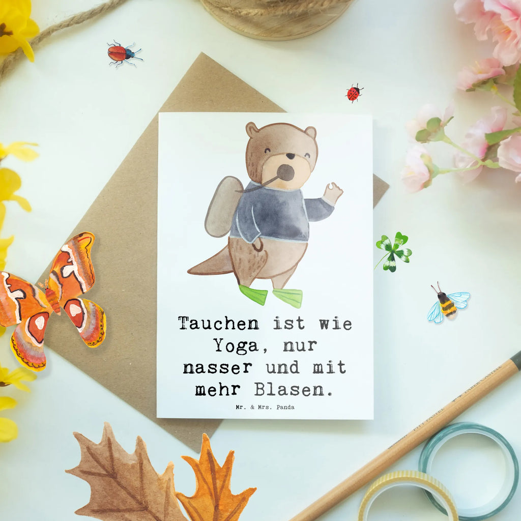 Grußkarte Tauchen Yoga Grußkarte, Klappkarte, Einladungskarte, Glückwunschkarte, Hochzeitskarte, Geburtstagskarte, Karte, Ansichtskarten, Geschenk, Sport, Sportart, Hobby, Schenken, Danke, Dankeschön, Auszeichnung, Gewinn, Sportler