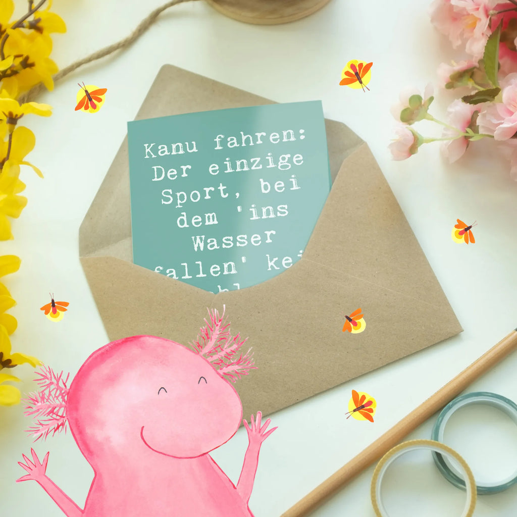 Grußkarte Spruch Kanu Abenteuer Grußkarte, Klappkarte, Einladungskarte, Glückwunschkarte, Hochzeitskarte, Geburtstagskarte, Karte, Ansichtskarten, Geschenk, Sport, Sportart, Hobby, Schenken, Danke, Dankeschön, Auszeichnung, Gewinn, Sportler