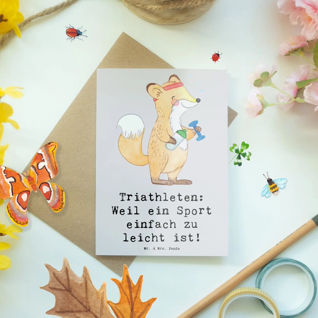 Grußkarte Triathlon Helden Grußkarte, Klappkarte, Einladungskarte, Glückwunschkarte, Hochzeitskarte, Geburtstagskarte, Karte, Ansichtskarten, Geschenk, Sport, Sportart, Hobby, Schenken, Danke, Dankeschön, Auszeichnung, Gewinn, Sportler