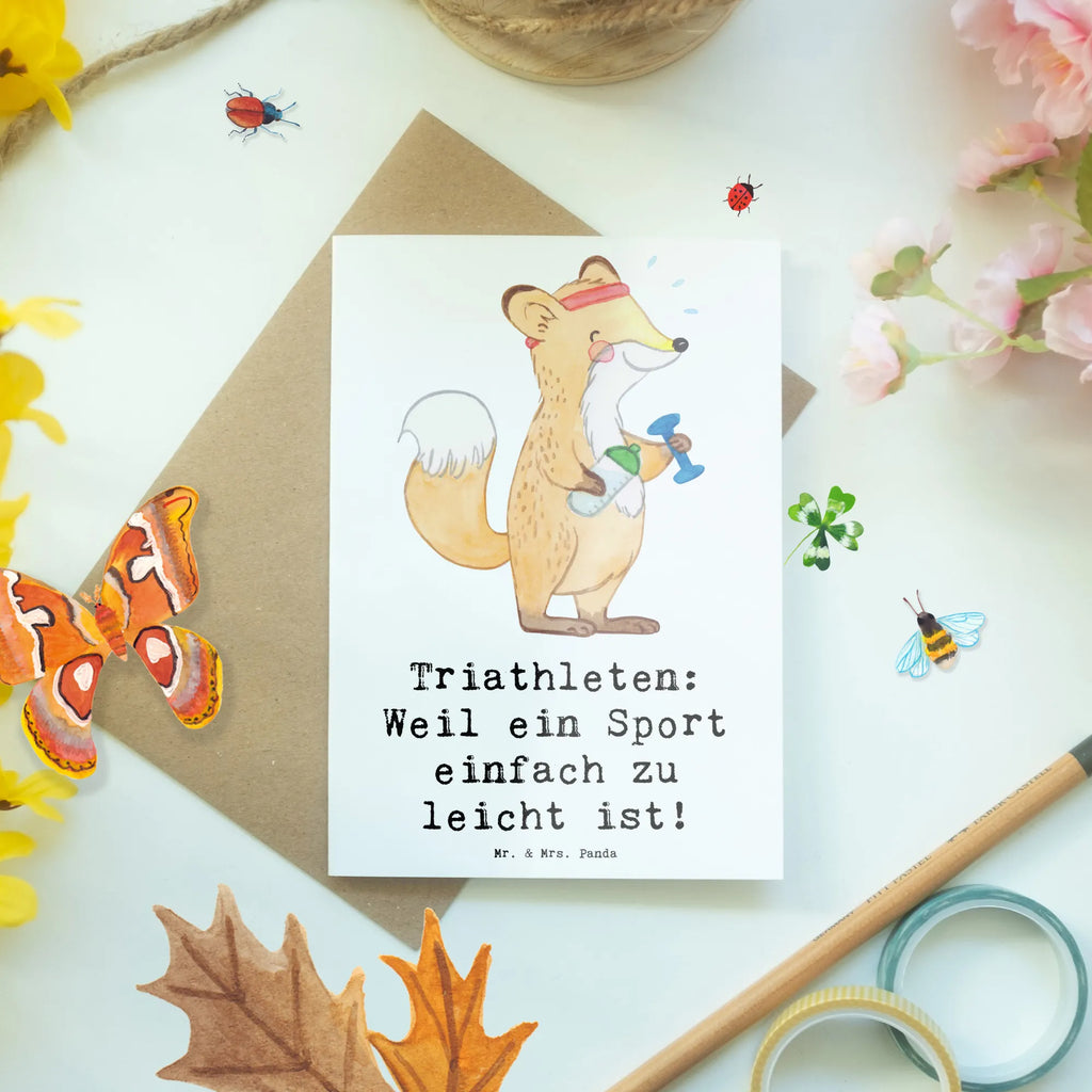 Grußkarte Triathlon Helden Grußkarte, Klappkarte, Einladungskarte, Glückwunschkarte, Hochzeitskarte, Geburtstagskarte, Karte, Ansichtskarten, Geschenk, Sport, Sportart, Hobby, Schenken, Danke, Dankeschön, Auszeichnung, Gewinn, Sportler