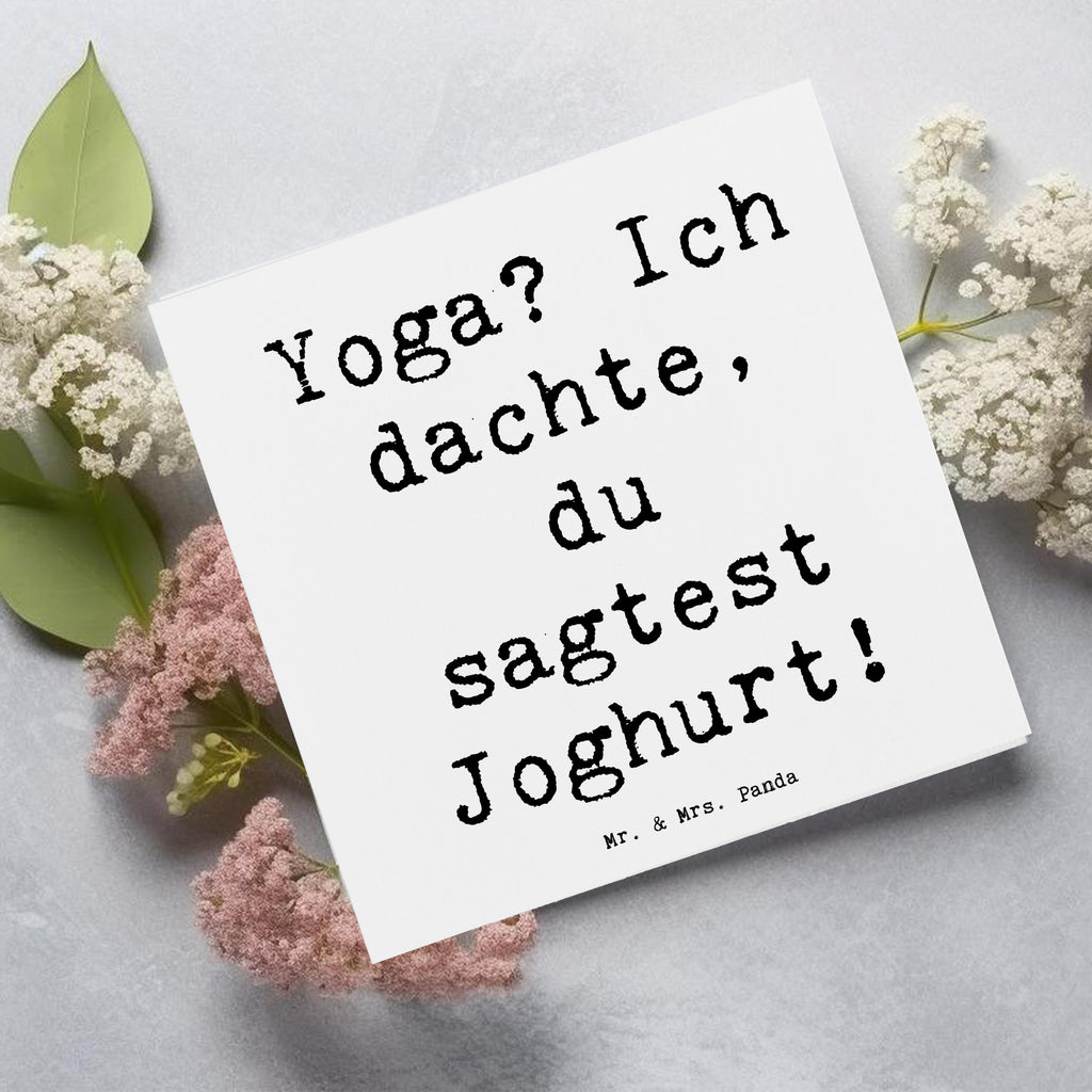 Deluxe Karte Spruch Yoga Humor Karte, Grußkarte, Klappkarte, Einladungskarte, Glückwunschkarte, Hochzeitskarte, Geburtstagskarte, Hochwertige Grußkarte, Hochwertige Klappkarte, Geschenk, Sport, Sportart, Hobby, Schenken, Danke, Dankeschön, Auszeichnung, Gewinn, Sportler