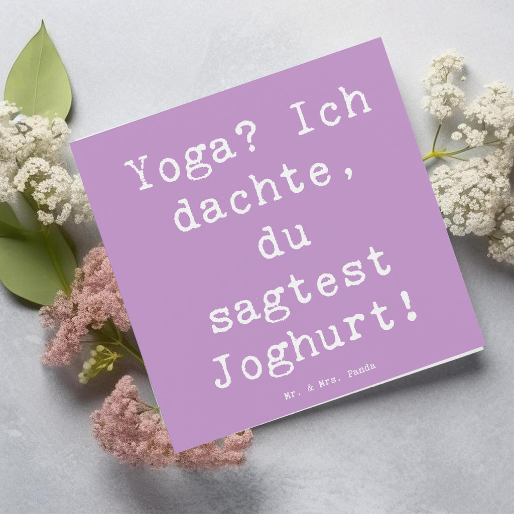 Deluxe Karte Spruch Yoga Humor Karte, Grußkarte, Klappkarte, Einladungskarte, Glückwunschkarte, Hochzeitskarte, Geburtstagskarte, Hochwertige Grußkarte, Hochwertige Klappkarte, Geschenk, Sport, Sportart, Hobby, Schenken, Danke, Dankeschön, Auszeichnung, Gewinn, Sportler