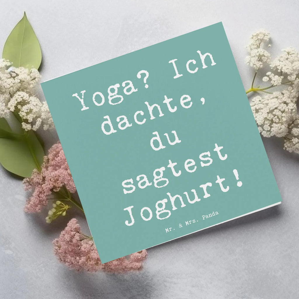 Deluxe Karte Yoga Humor Karte, Grußkarte, Klappkarte, Einladungskarte, Glückwunschkarte, Hochzeitskarte, Geburtstagskarte, Hochwertige Grußkarte, Hochwertige Klappkarte, Geschenk, Sport, Sportart, Hobby, Schenken, Danke, Dankeschön, Auszeichnung, Gewinn, Sportler