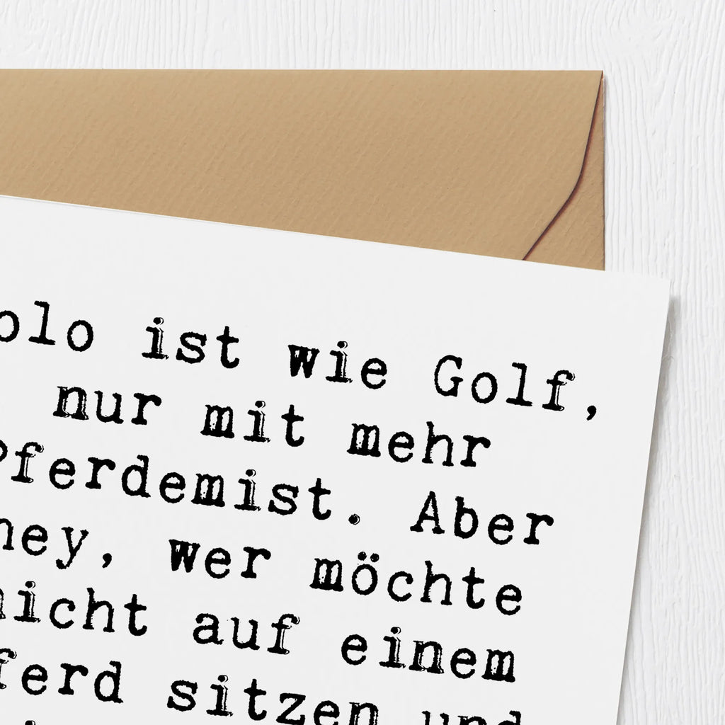 Deluxe Karte Spruch Polo Abenteuer Karte, Grußkarte, Klappkarte, Einladungskarte, Glückwunschkarte, Hochzeitskarte, Geburtstagskarte, Hochwertige Grußkarte, Hochwertige Klappkarte, Geschenk, Sport, Sportart, Hobby, Schenken, Danke, Dankeschön, Auszeichnung, Gewinn, Sportler