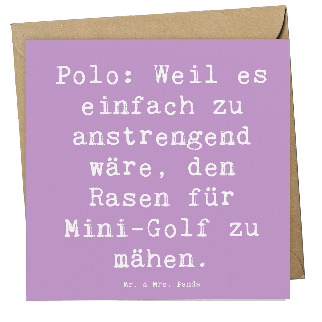 Deluxe Karte Spruch Polo Spaß Karte, Grußkarte, Klappkarte, Einladungskarte, Glückwunschkarte, Hochzeitskarte, Geburtstagskarte, Hochwertige Grußkarte, Hochwertige Klappkarte, Geschenk, Sport, Sportart, Hobby, Schenken, Danke, Dankeschön, Auszeichnung, Gewinn, Sportler